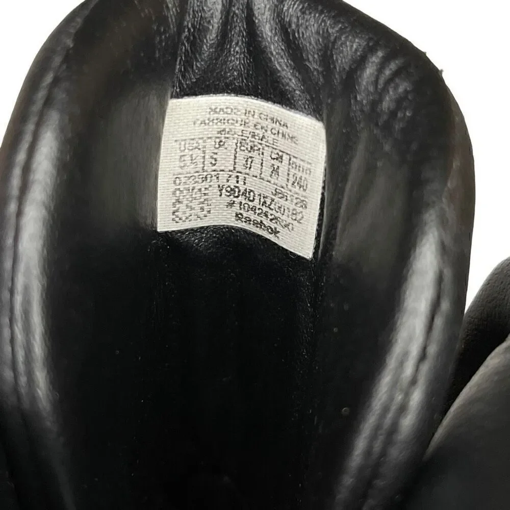 Reebok Zig Tech High Top Black Leather Sneaker Size 5.5